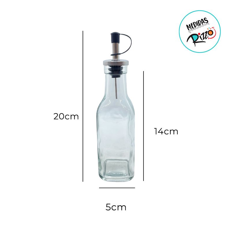 Frasco de Vidro para Azeite - 20x5cm - 180ml - 1 unidade - Magazine 25