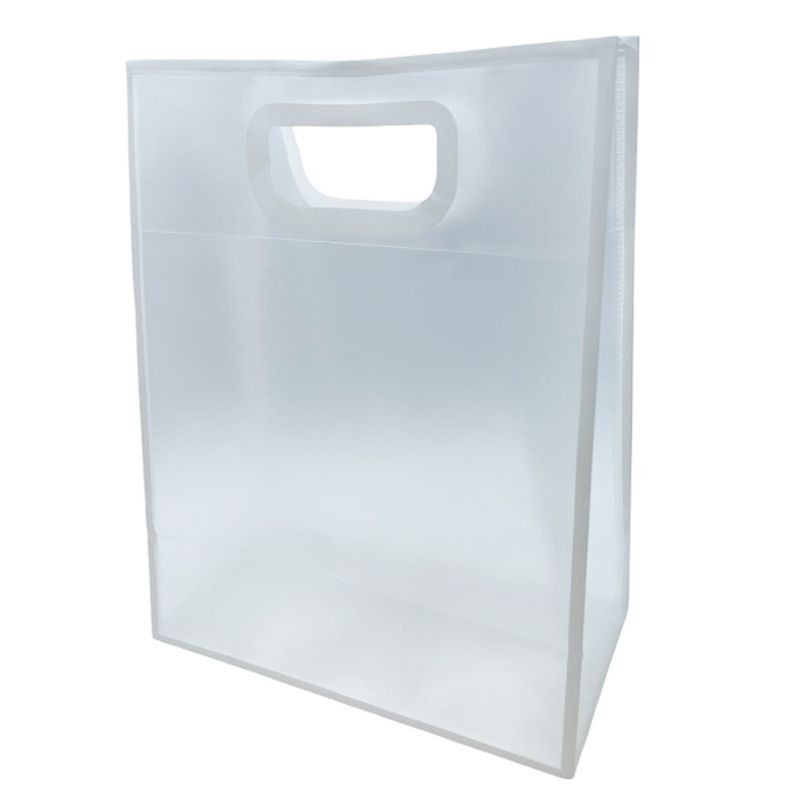 Sacola Transparente PVC com Alça - Branca - 40x30x12cm - 1 unidade - Magazine 25