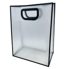 Sacola Transparente PVC com Alça - Preta - 40x30x12cm - 1 unidade - Magazine 25