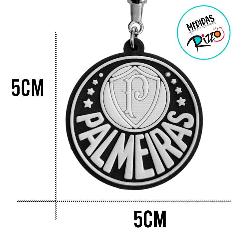 Chaveiro Emborrachado - Palmeiras - 5x5cm - 1 unidade - Magazine 25