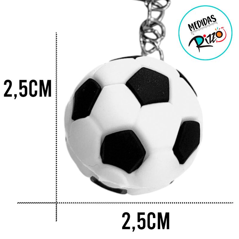 Chaveiro Emborrachado - Bola Futebol - 2,5cm - 1 unidade - Magazine 25