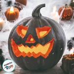 Enfeite de Halloween - Abóbora Magnus com Led - 14x17cm - 1 unidade - Cromus - Magazine 25