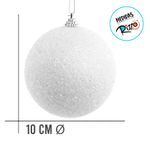 Bola de Natal - Glitter Branco - 10cm - 4 unidades - Cromus - Magazine 25