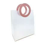 Sacola Transparente PVC com Alça Redonda de Couro Rosa - 22,5x20x10cm - 1 unidade - Artlille - Magazine 25