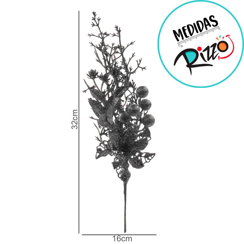 Pick Decorativa - Flores, Frutas com Glitter Vermelho - 30cm - 1 unidade - Cromus - Magazine 25