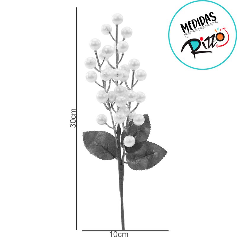 Pick Decorativo - Folhas, Frutas Branco - 12cm - 1 unidade - Cromus - Magazine 25