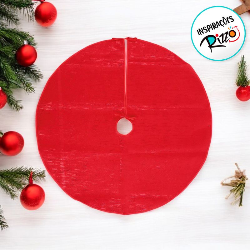 Saia Para Árvore de Natal - Vermelho - 90x90cm  - 1 unidade - Cromus - Magazine 25