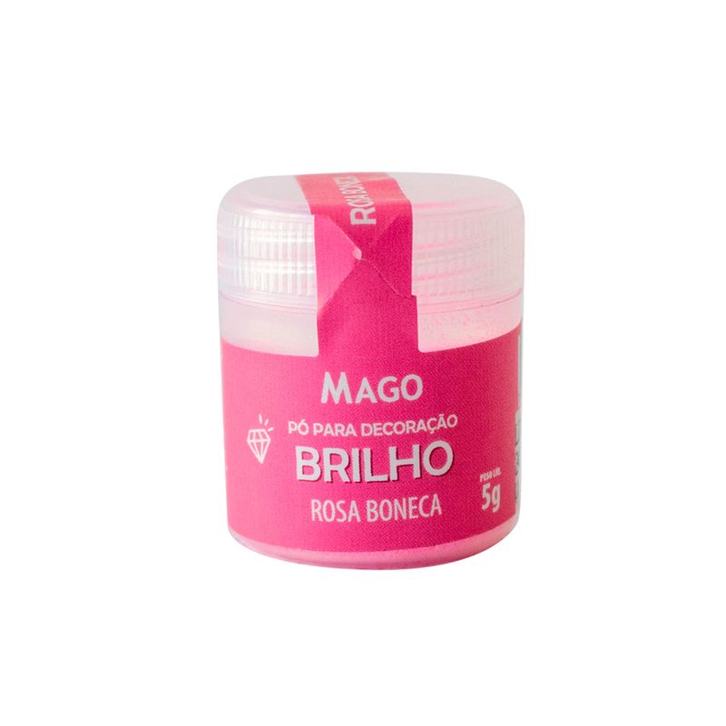 Pó para Decoração Brilho Rosa Boneca - 5g - 1 unidade - Mago - Magazine 25