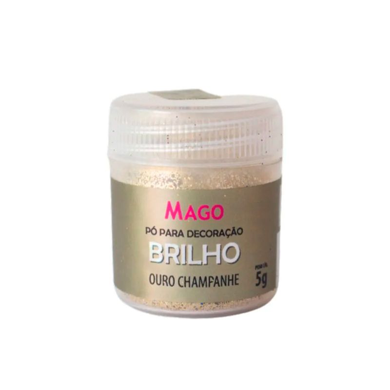 Pó para Decoração Brilho Ouro Champagne - 5g - 1 unidade - Mago - Magazine 25