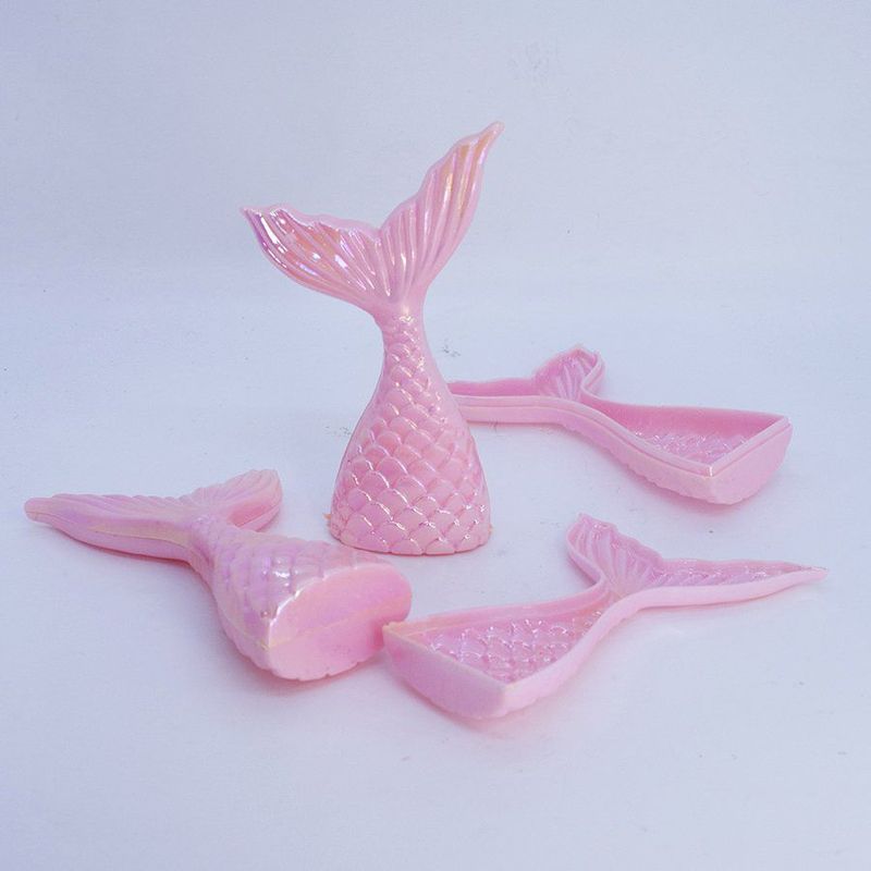 Enfeite de Cauda de Sereia - Rosa Nacarado 11 cm x 4,2 cm - 10 unidades - Art Lille - Magazine 25