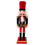 Boneco Soldado Quebra Nozes de Madeira Com Espada - 25cm - Verde e Vermelho - 1 unidade - Magazine 25