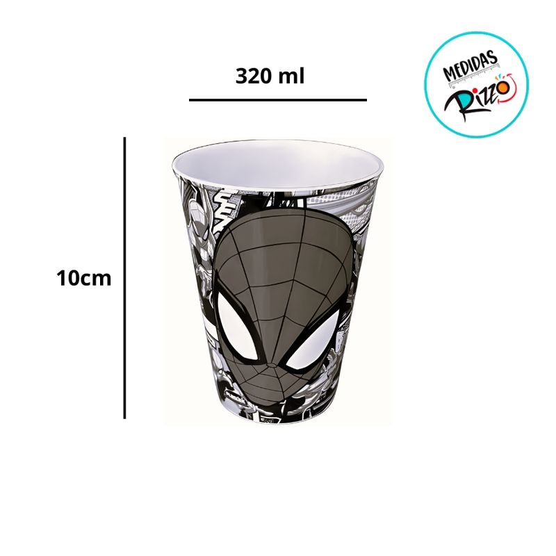 Copo de Plástico Homem Aranha Quadrinhos - 320ml - 1 unidade - Plasútil - Magazine 25