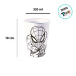 Copo de Plástico Homem Aranha Branco - 320ml - 1 unidade - Plasútil - Magazine 25