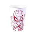 Copo de Plástico Homem Aranha Branco - 320ml - 1 unidade - Plasútil - Magazine 25