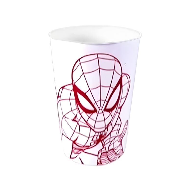 Copo de Plástico Homem Aranha Branco - 320ml - 1 unidade - Plasútil - Magazine 25