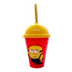 Copo com Tampa e Canudo - Minions Cansado e Com Banana - 280ml - 1 unidade - Plasútil - Magazine 25