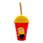 Copo com Tampa e Canudo - Minions Bravo e Tranquilo - 280ml - 1 unidade - Plasútil - Magazine 25