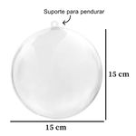 Bola de Acrílico Transparente - 15cm - 1 unidade - Magazine 25