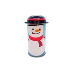 Lata de Metal de Natal - Boneco de Neve - Azul - 11cm - 1 unidade - Magazine 25