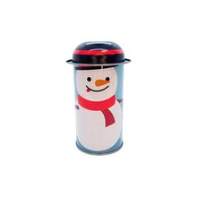 Lata de Metal de Natal - Boneco de Neve - Azul - 11cm - 1 unidade - Magazine 25