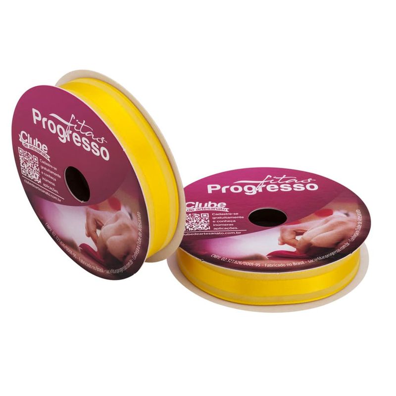 Fita de Voal Amarelo - Cor 763 - 10m x 15mm - 1 unidade - Progresso - Rizzo