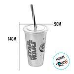 Copo com Tampa e Canudo - Star Wars Sabre de Luz - 500ml - 1 unidade - Plasútil - Magazine 25