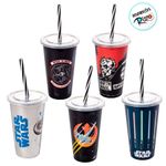 Copo com Tampa e Canudo - Star Wars Sabre de Luz - 500ml - 1 unidade - Plasútil - Magazine 25