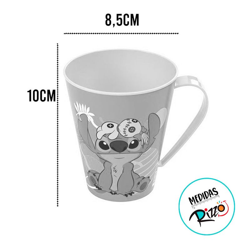 Caneca de Plástico Stitch Sorrindo - 360ml - 1 unidade - Plasútil - Magazine 25