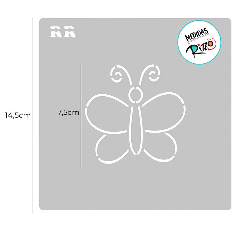 Stencil Aquarela Borboleta - Ref. 4118 - 7,5cm - 1 unidade - RR Cortadores - Magazine 25