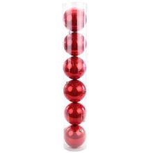 Bola de Natal em Tubo - Vermelho Perolado - 10cm - 6 unidades - Cromus - Magazine 25