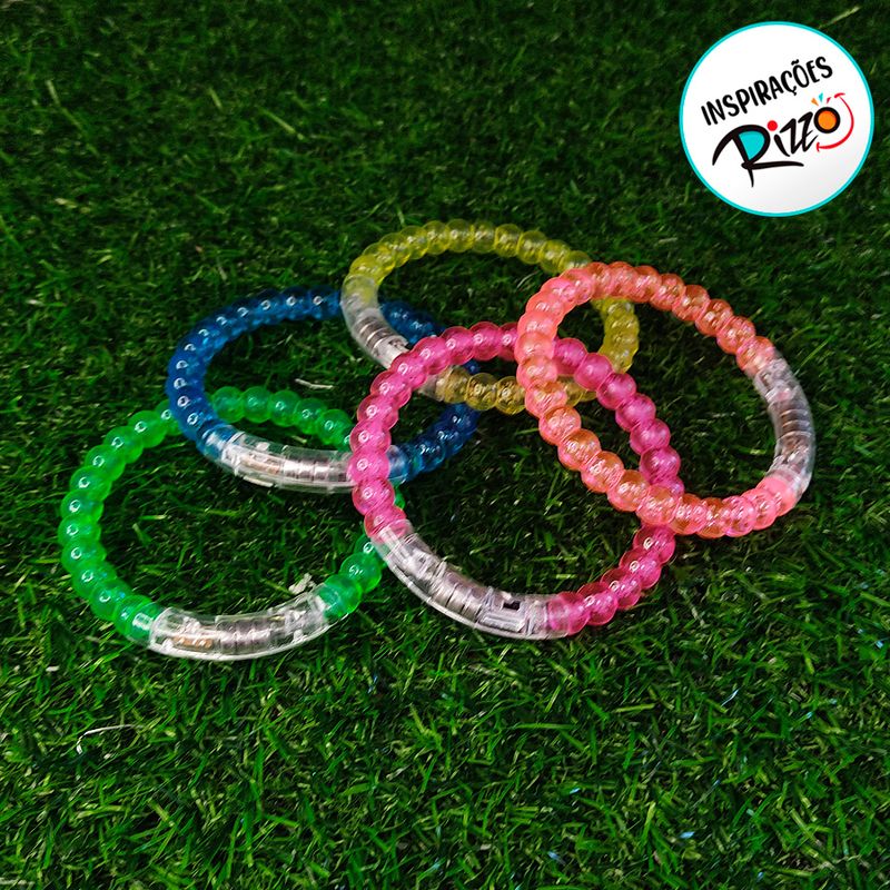 Pulseira Neon com LED - Rosa - 1 unidade - Magazine 25