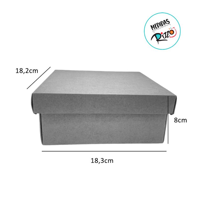 Caixa para Presente Premium Quadrada - Kraft - 18,3x18,2x8cm - 5 unidades - Assk - Magazine 25