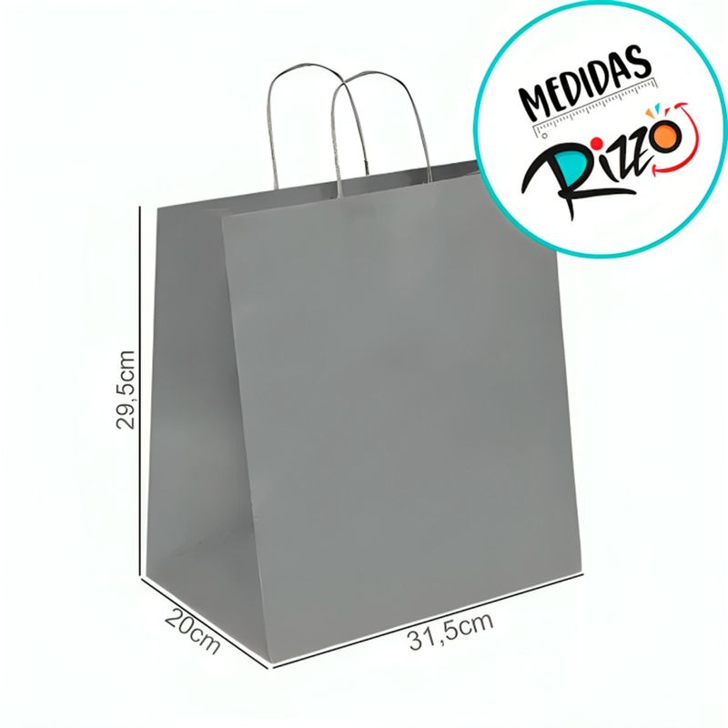 Sacola de Papel com Fundo Largo G 31,5x29,5x20cm - Kraft - 50 unidades - Cromus - Magazine 25