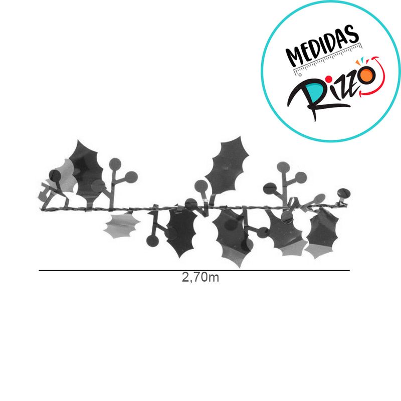 Fio Metalizado de Natal - Fantasia Azevinho Verde - 2,70m - 1 unidade - Cromus - Magazine 25