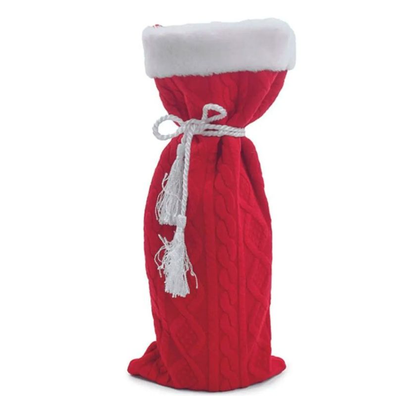 Saco Decorativo de Natal para Garrafa - Vermelho - 35cm - 1 unidade - Cromus - Magazine 25