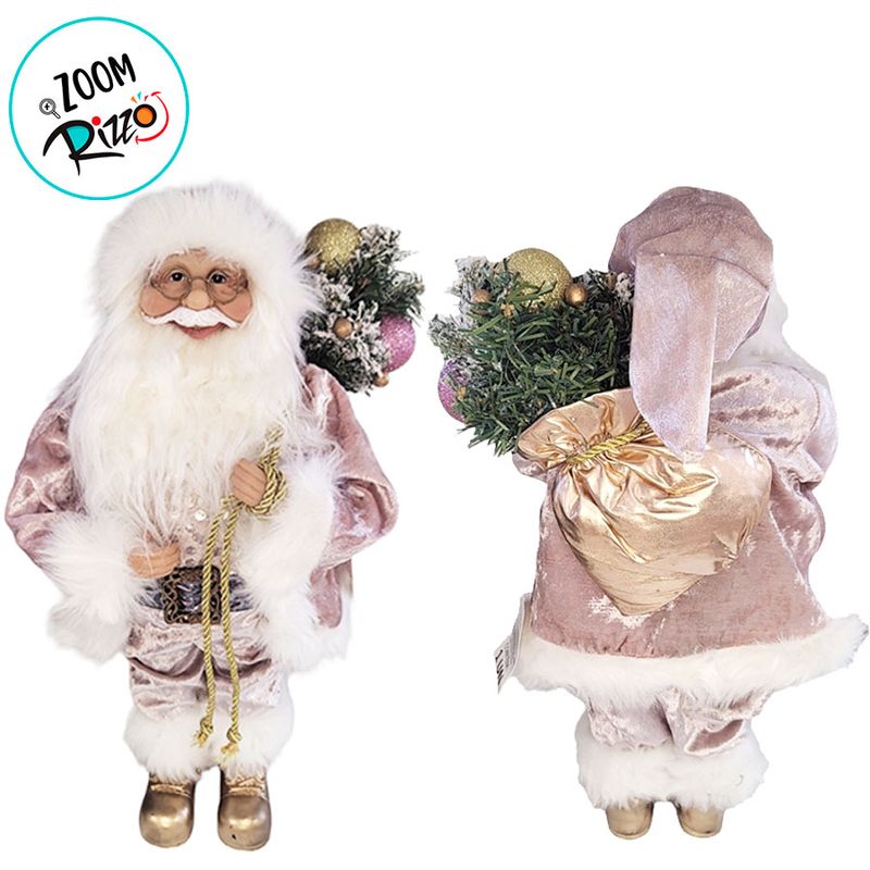 Papai Noel Decorativo Rosa - 45cm - 1 unidade - Cromus - Magazine 25