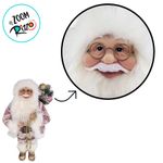 Papai Noel Decorativo Rosa - 45cm - 1 unidade - Cromus - Magazine 25