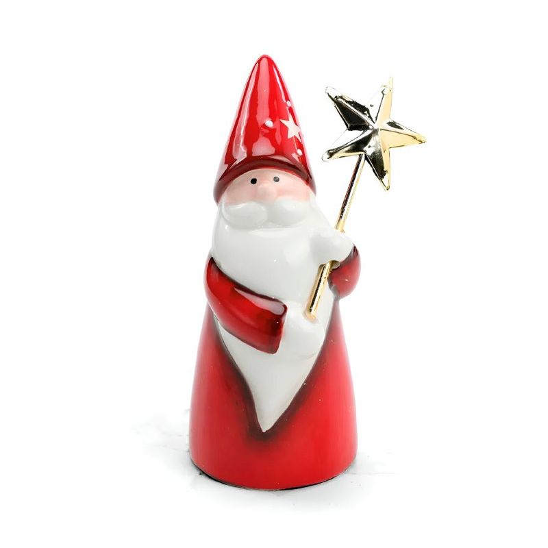 Noel Com Estrela - Vermelho/Branco/Ouro - 12cm - 1 unidade - Cromus - Magazine 25