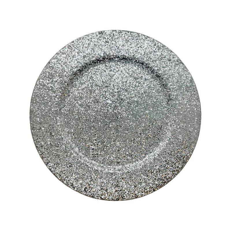 Sousplat Glitter Prateado - 33cm - 1 unidade - Cromus - Magazine 25