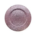 Sousplast Glitter Rosa - 33cm - 1 unidade - Cromus - Magazine 25