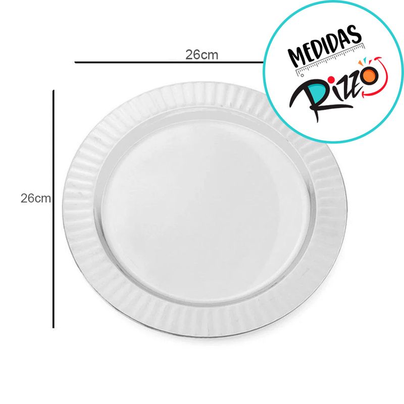 Prato Descartável de Luxo - 26cm - 6 unidades - Cromus - Magazine 25