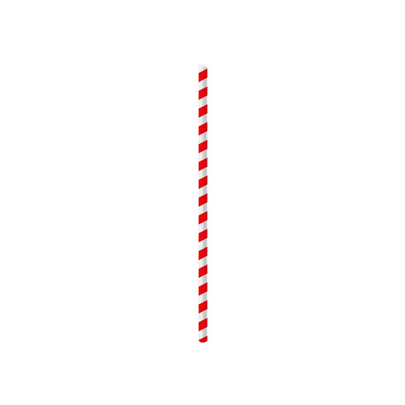 Canudo de Papel - Listrado Vermelho e Branco - 100 unidades - Cromus - Magazine 25
