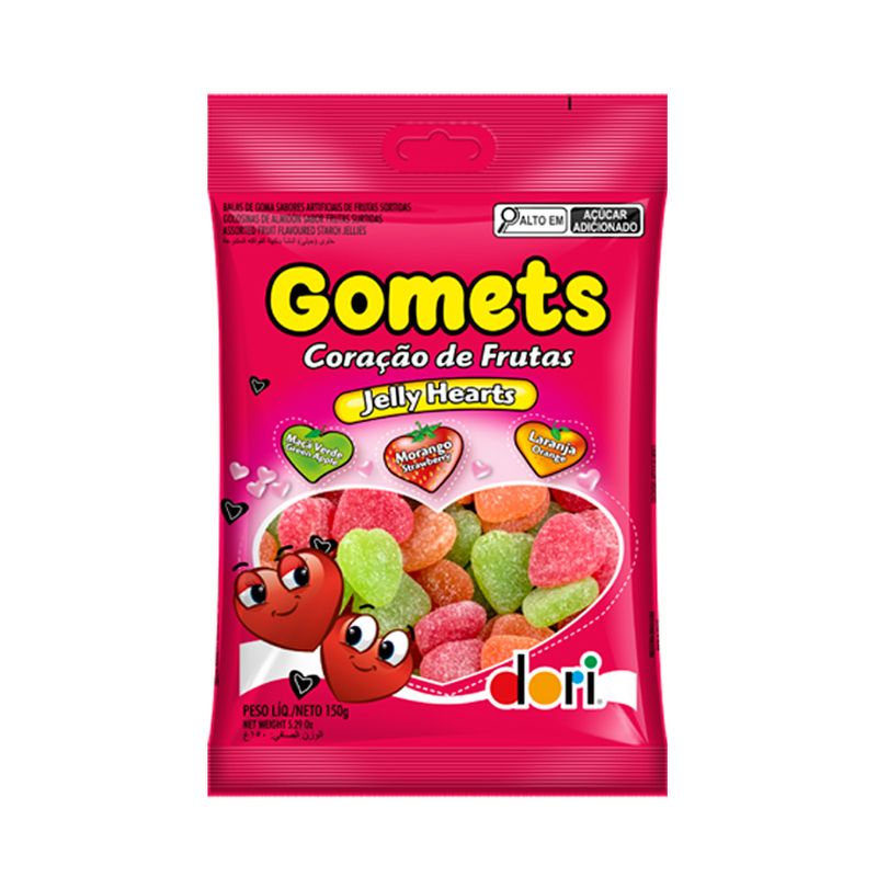 Bala de Goma Gomets Coração de Frutas - 150g - 1 unidade - Dori - Magazine 25