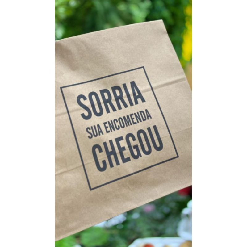 Saco Kraft Decorado Sua Encomenda Chegou - 22x13,5x29,5cm - 10 unidades - Magazine 25
