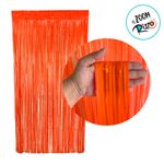 Cortina Decorativa Laranja Neon 1x2m - 1 unidade - Magazine 25