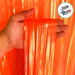 Cortina Decorativa Laranja Neon 1x2m - 1 unidade - Magazine 25