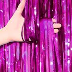 Cortina Decorativa Metalizada Glitter Pink 1x2m - 1 unidade - Magazine 25