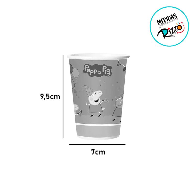 Copo de Papel - Peppa Pig Clássica - 180ml  - 8 unidades - Regina - Magazine 25