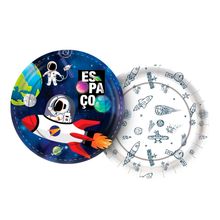 Prato de Papel Redondo - Espacial - 8 unidades - Regina - Magazine 25