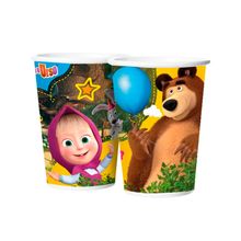 Copo de Papel - Masha e O Urso Clássico - 180ml - 8 unidades - Regina - Magazine 25